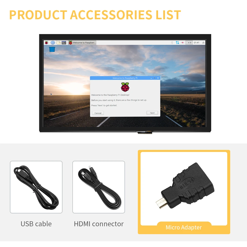 10 1 дюймовый 10-дюймовый ЖК-модуль 1024*600 IPS дисплей raspberry pi экран с сенсорным экраном