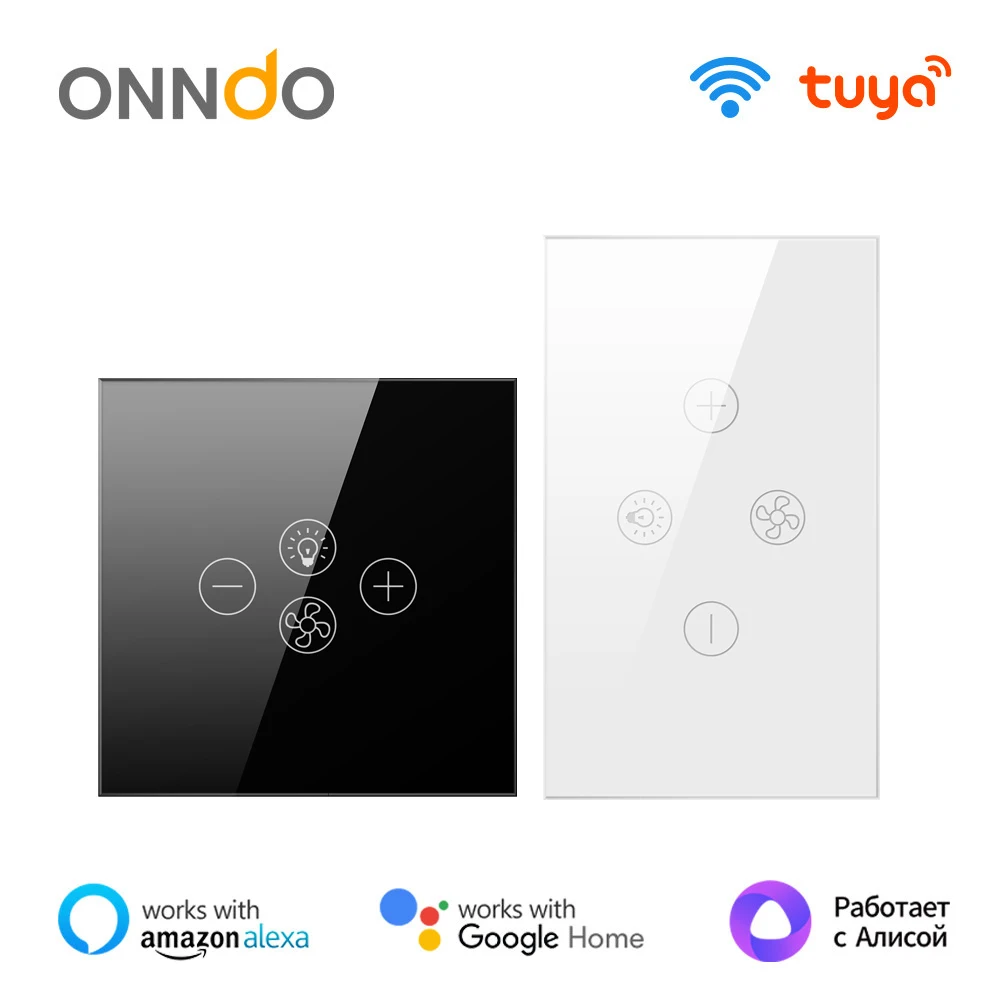 

Умный светильник ель света ONNDO Tuya с Wi-Fi, выключатель для потолочного вентилятора, с дистанционным управлением, работает с Alexa,Google Home, EU/US