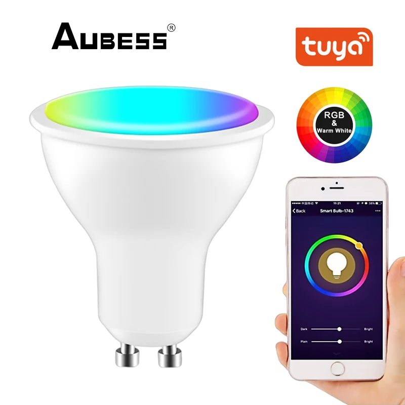

Adjustable Brightness Wifi Smart Spotlight Gu10 Light Bulb Timer Dimmable Diy Rgb Led Light Voice For Alexa Google Home Tuya 4w
