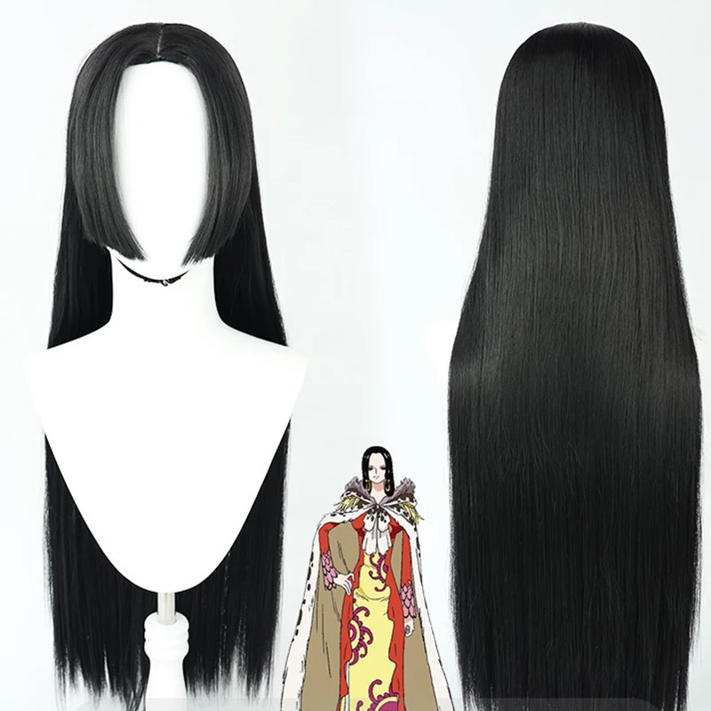 

Anime Boa Hancock Cosplay Wig Hair Synthetic 90cm Party Halloween Free Wig Cap