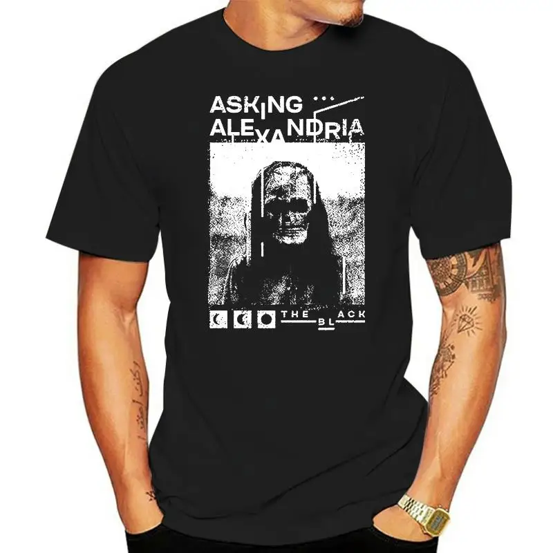 

Asking Alexandria Mens T Shirt Black The Black Album Band Official Quality T-Shirts Men Printing Short Sleeve O Neck Top Tee