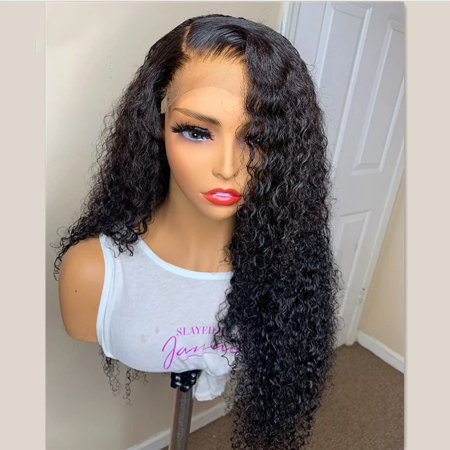 26Inch 180%Density Long Loose Curly Side Part Glueless Lace Front Wig For Women With Baby Hair Heat Resistant Daily Wigs