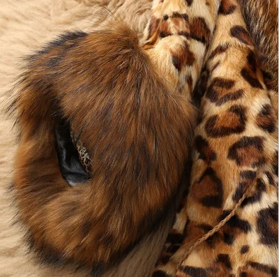 Ladies Leather Fur Coat Fall Winter Women's Faux Rabbit Fur Leopard Fur Women's Coat Plush Loose Furry Coat Faux Fur Coat