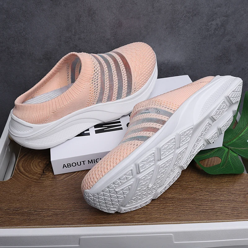 Men Women Casual Shoes Breathable Loafers Slip on Flat Sneakers Flying Weave Walking Shoes