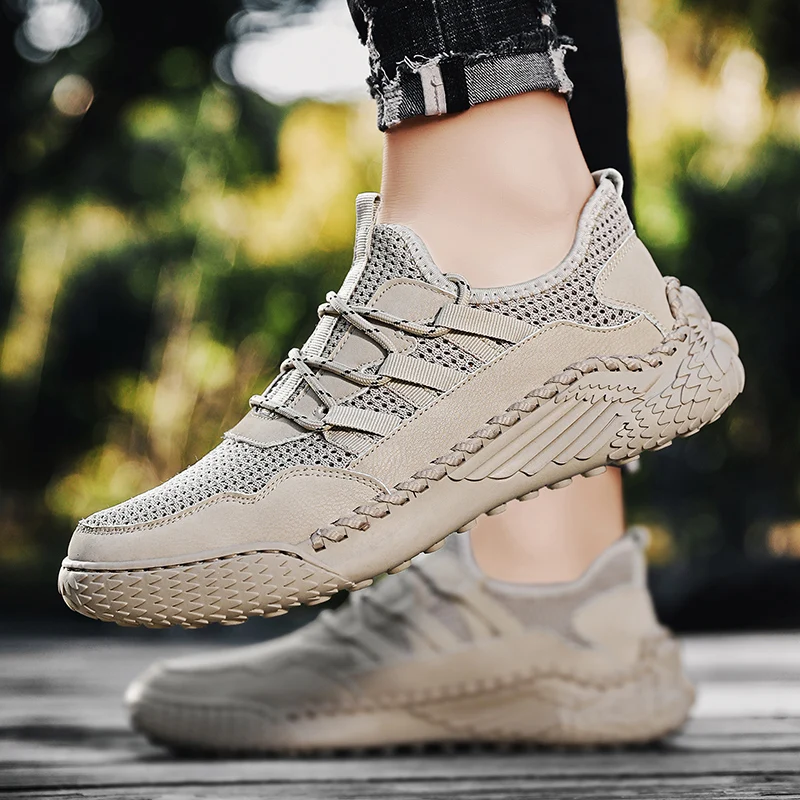 2023 Summer Men's Golf Shoes Mesh Breathable Golf Training Sports Shoes Nail Free Comfortable Walking Shoes Size 38-46