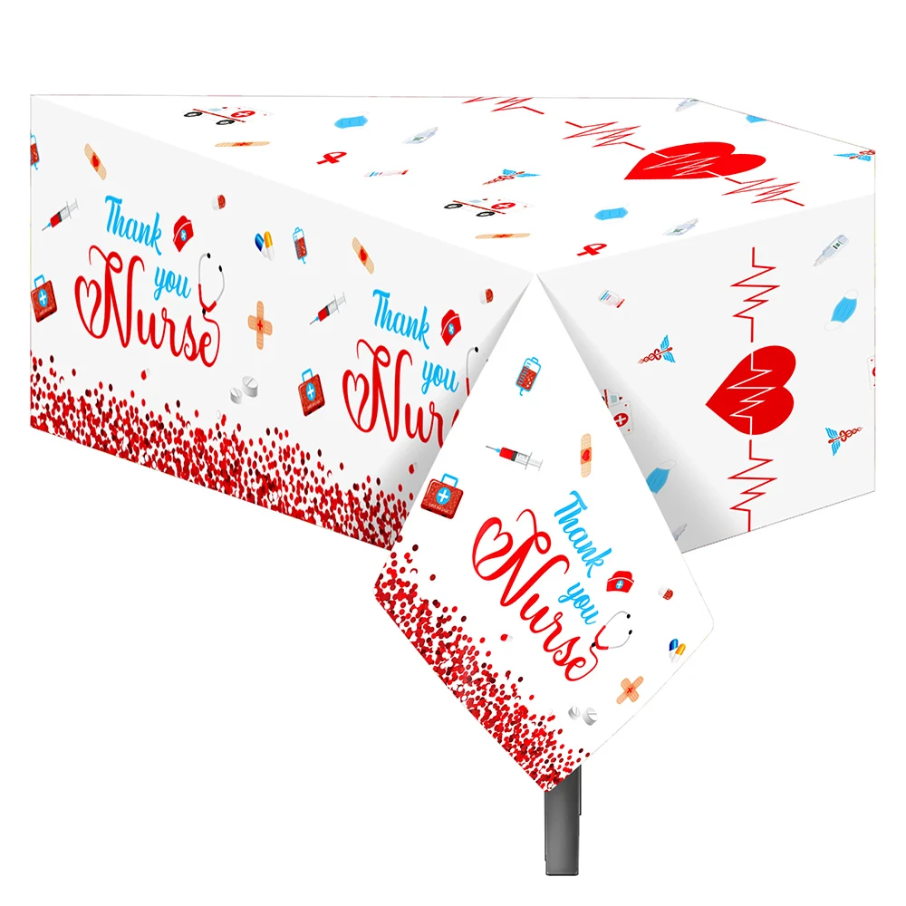 

130*220cm Cartoon International Nurses Day Summer Birthday Party Disposable Tablecover Outdoor Placemats Tablecloths Home Decor