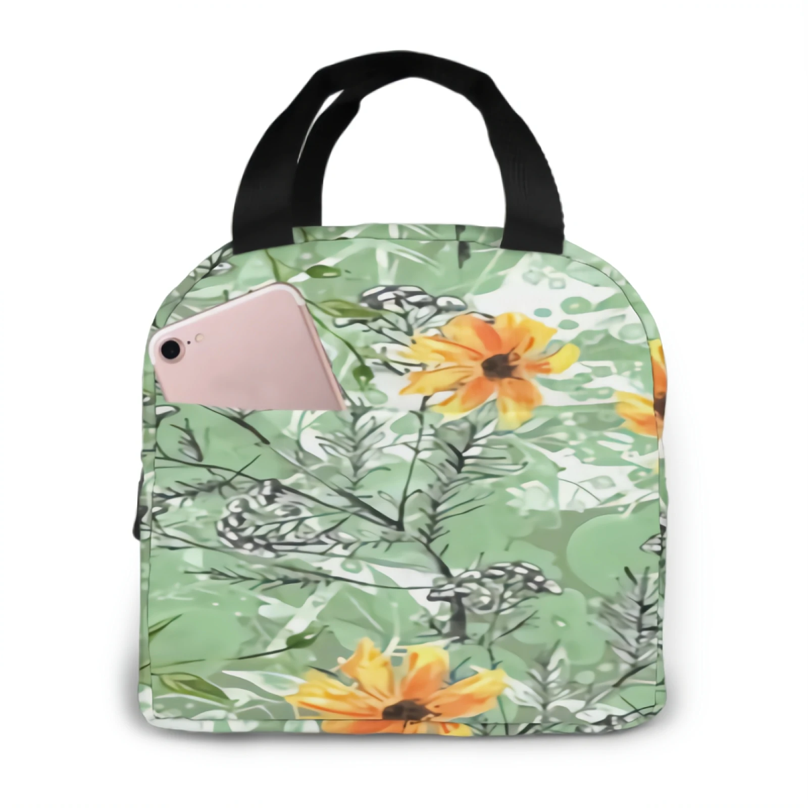 

Lunch Bags for Women Adjustable Shoulder Strap Reusable Zipper Cooler Tote Bag for Work,Picnic,Camping