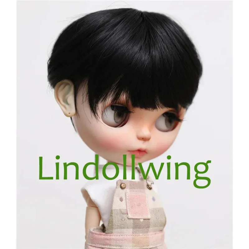 Фото Парик Lindollwig 9-10 дюймов для кукол Blyth Qbaby Amydoll, короткие черные волосы 1B №3