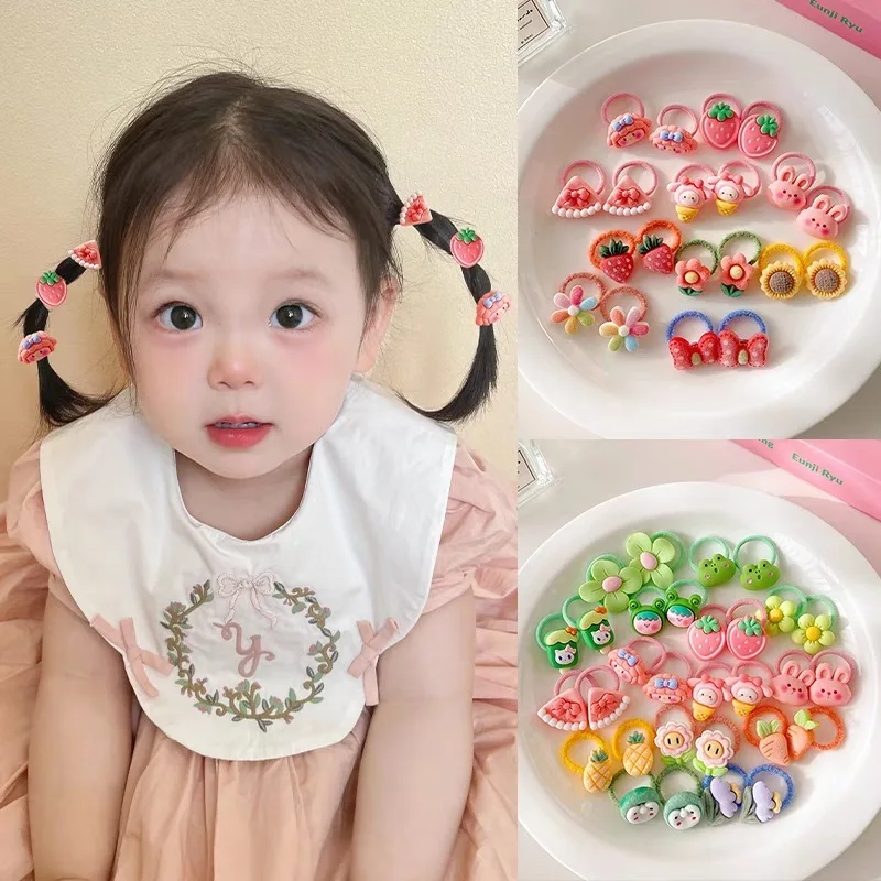 

10PCS New Cute Yellow Bee Flowers Girls Elastic Hair Bands Princess Hair Accessories Children Hair Ties Baby Headwear