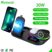 wireless charger for samsung galaxy s21 s20 s10 watch charger for watch 4 3 2 iphone 13 12 airpods 2 pro qi wireless charger