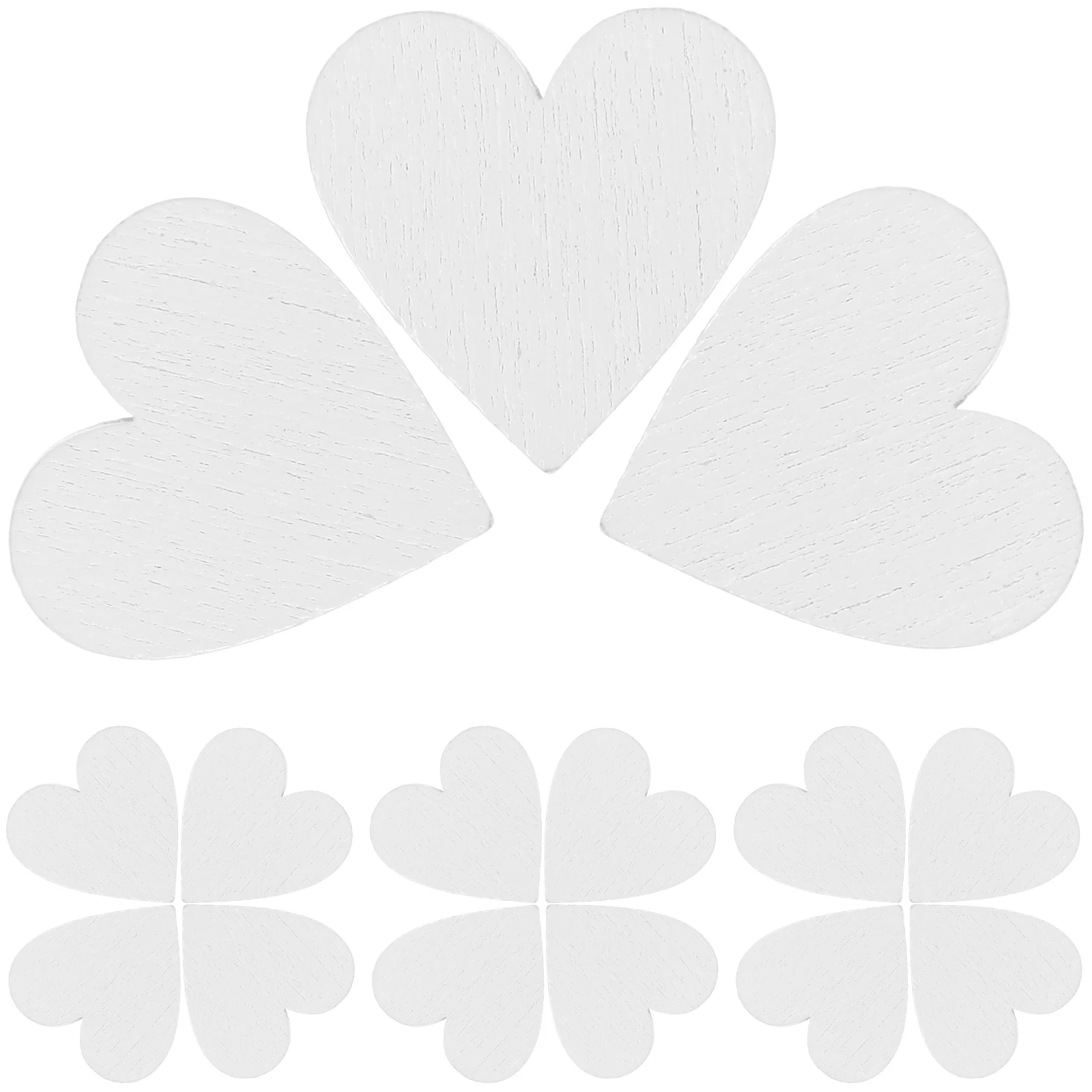

100 Pcs White Labels DIY Crafts Material Heart Tagfor Unfinished Wooden Decorate Hearts Guest Book Love Slices Chip