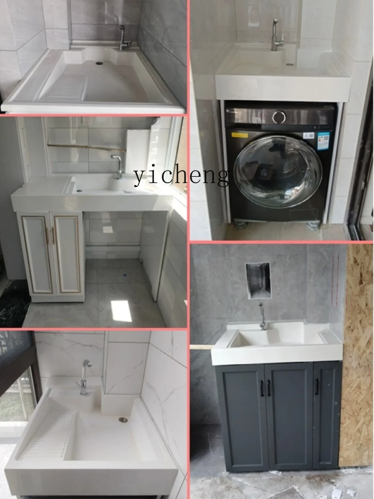 Шкаф для умывальника XL Alumimum общая стиральная машина маленькой квартиры балкона