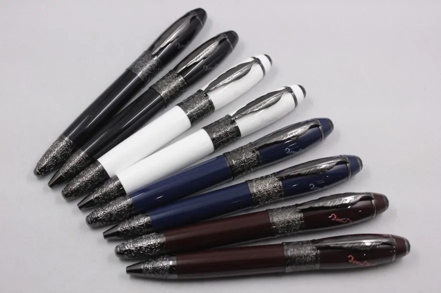 

2021 MB High Quality monte Metal Balck Daniel Defoe Maple Clip Blance ink Rollerball Pen Special Fountain blanc ink Pens