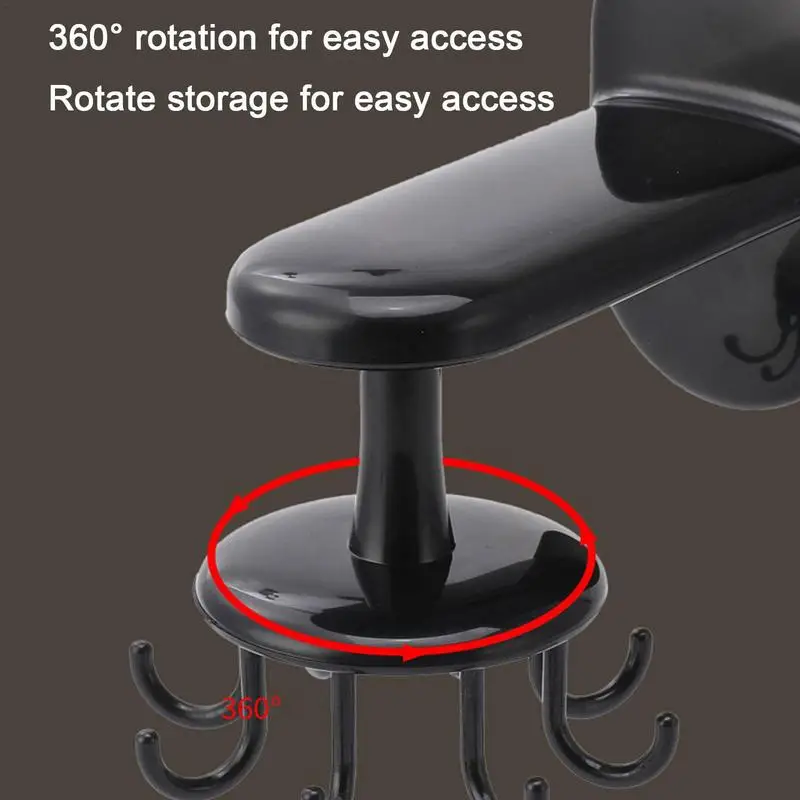 

Rotatable Hook Hanger 360 Rotatable Self Adhesive Wall Mount Hook Hanger With 8 Hooks Multifunctional Wall Shelf Hooks For Tie