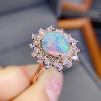 meibapj natural opal gemstone fashion flower rings for women real 925 sterling silver charm fine wedding jewelry