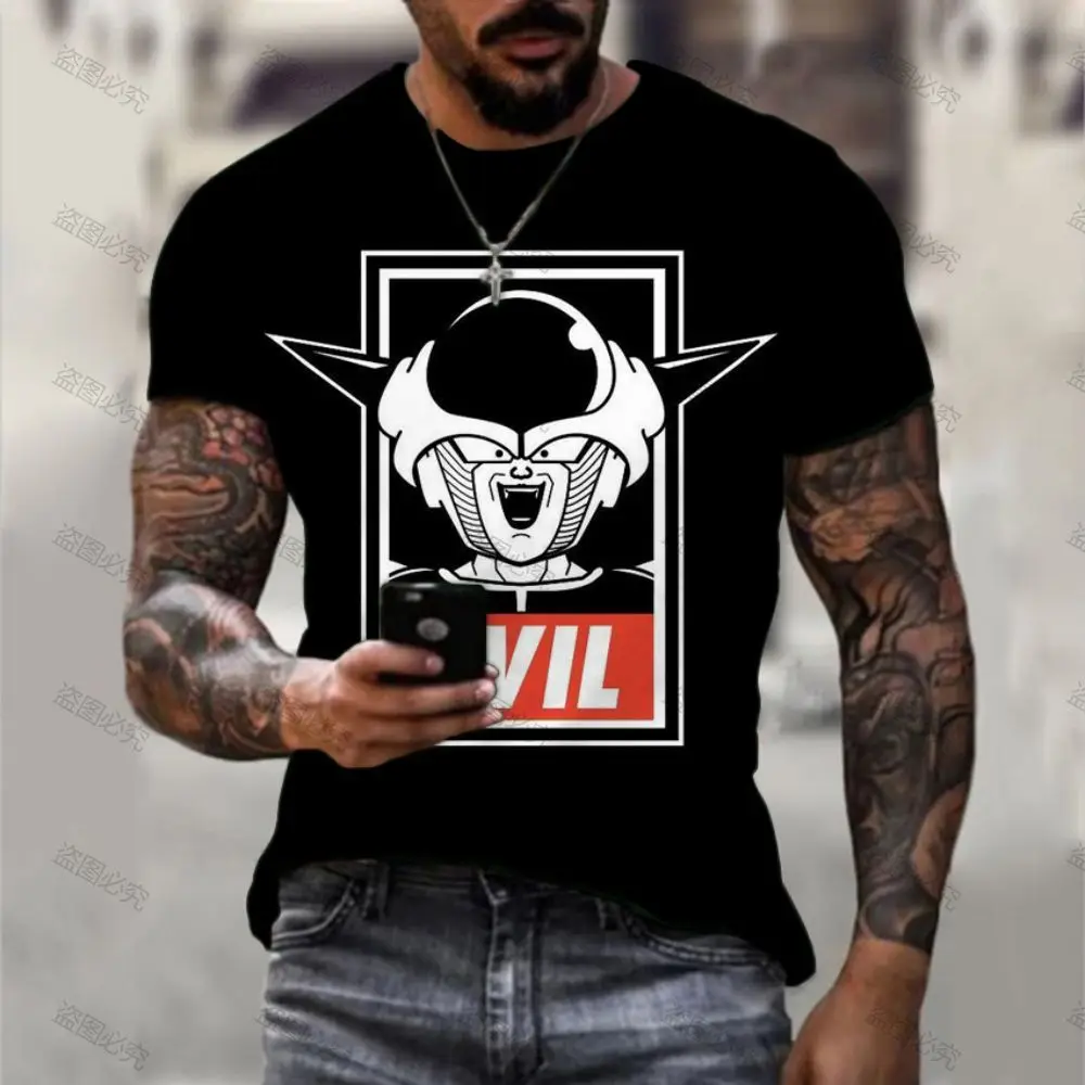 

Goku Vegeta Men's T-shirt Dragon Ball Z GYM Vintage Cool Anime Short Sleeved Streetwear Trend Saiyan Majin Buu Summer 110-6XL