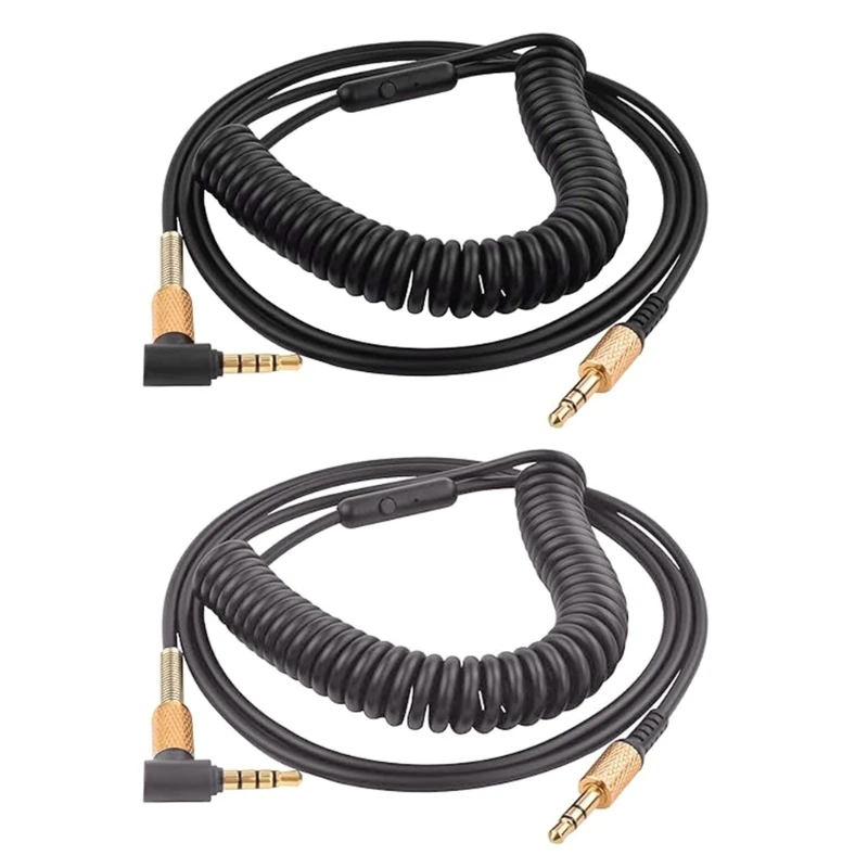 

Quality 3.5mm Headset Coiled Cable for 1 2 3 Music Headphone Cord Replacement
