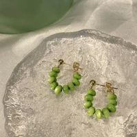 2022 hallyu new green resin earrings french retro temperament fashion ins trend accessories summer jewelry couples holiday gifts