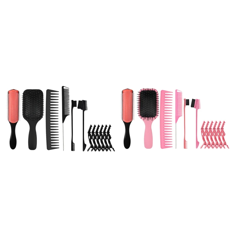 

12 Pcs Detangling Brush Set, Hair Detangler For Textured 3A To 4C Kinky Wavy For Wet/Dry/Long Thick Curly Hair