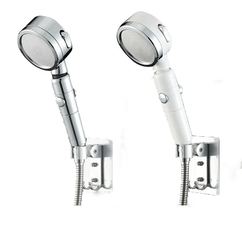 

3 Modes Adjustable Black Bath Shower Head High Pressure Water Saving Eco Shower Stop Water Showerhead Bathroom Accessories