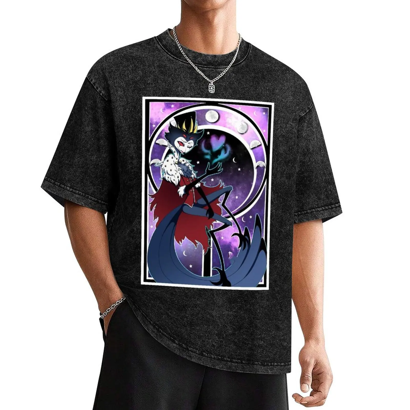 Футболка Helluva Boss Stolas синяя хлопковая мужская