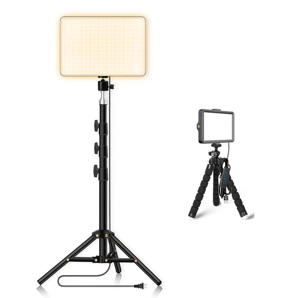 

USB Plug LED Video Light 6in 10in Photography Selfie Dimmable Panel Lighting Photo Studio Live Stream Fill Lamp ,Tripod Stand