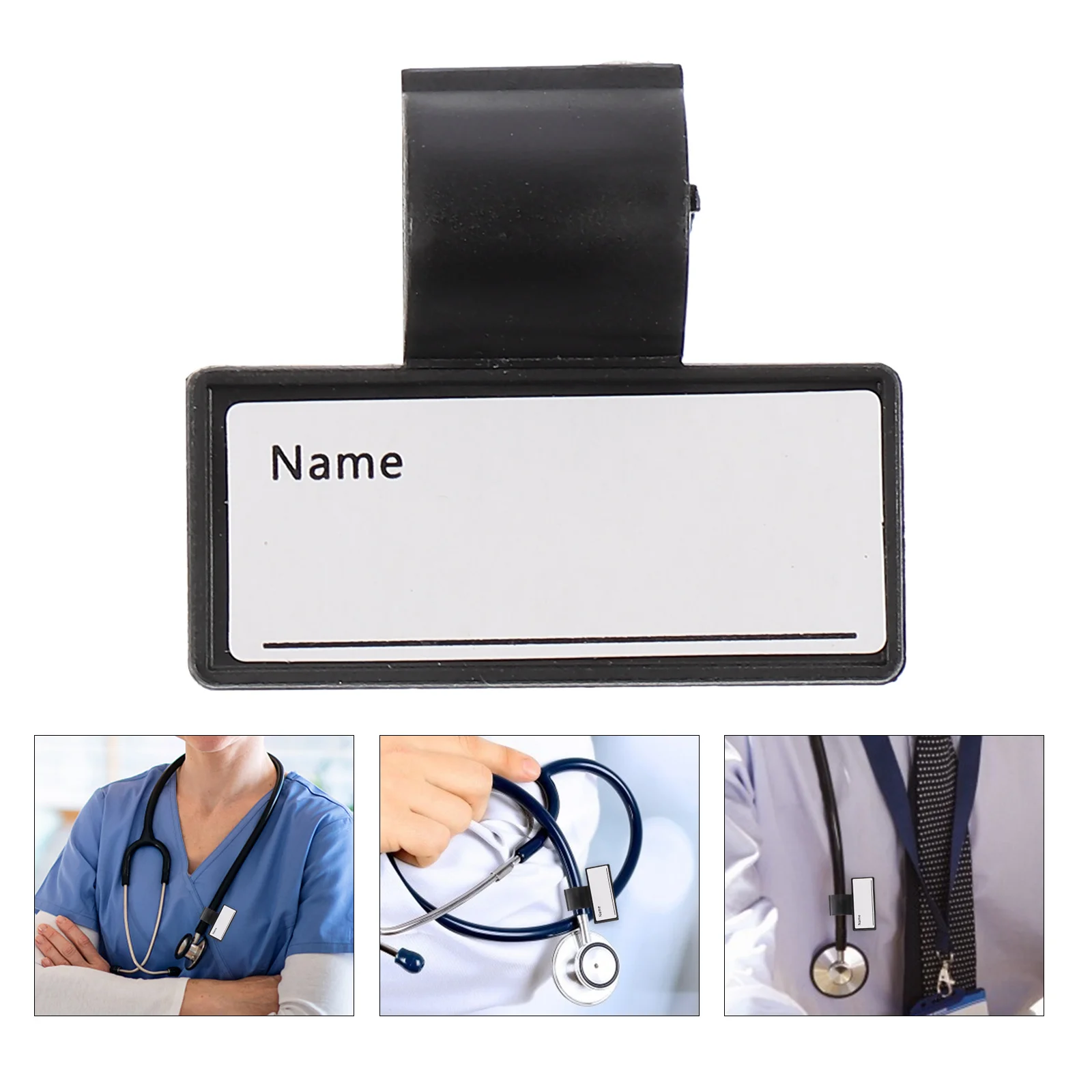 

Charm Holder Stethoscope Marker Nurse Multipurpose Name Labels Badge Two-side Abs Plastic Practical Fixed Cards