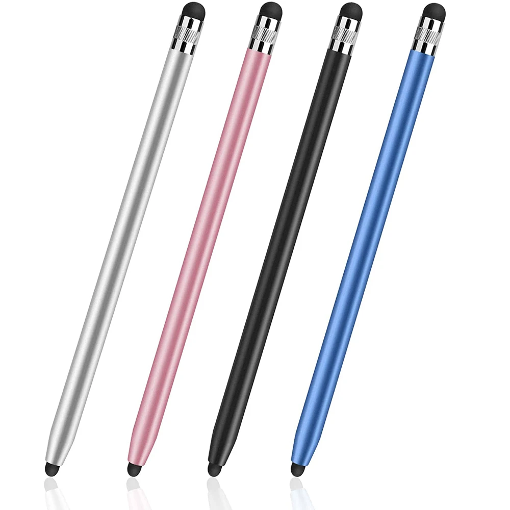 

Universal 2 In 1 Stylus Metal Touch Pen Capacitive Pencil For iPhone Smartphone Tablet Thick Thin Drawing Android Mobile Screen