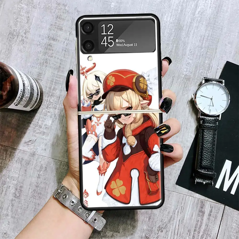Чехлы Genshin Impact Klee для Samsung Galaxy Z Flip 4 5 6 3 Flip6 Flip4 Flip5 Flip3 ZFlip6 ZFlip5 5G жесткие