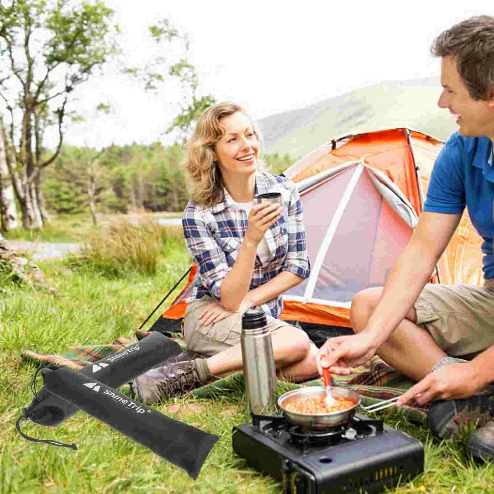 

2PCS Outdoor Practical Tent Pole Package Pouch Alpenstock Buckle Storage Bag