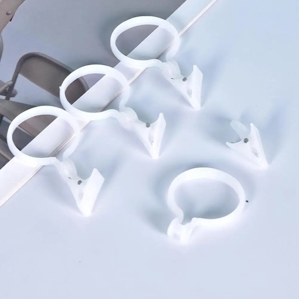 

Useful Curtain Hook Burr-free Sturdy Shower Curtain Rod Hook Plastic Curtain Ring Bathroom Supply