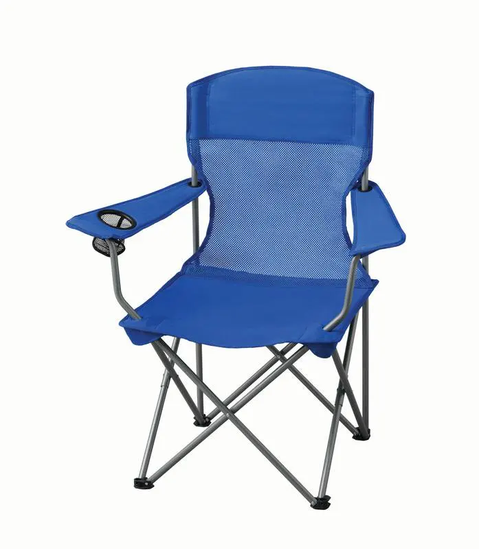 

Basic Mesh Chair, Blue, Adult Portable Folding Chair for Camping Holiday Traveling