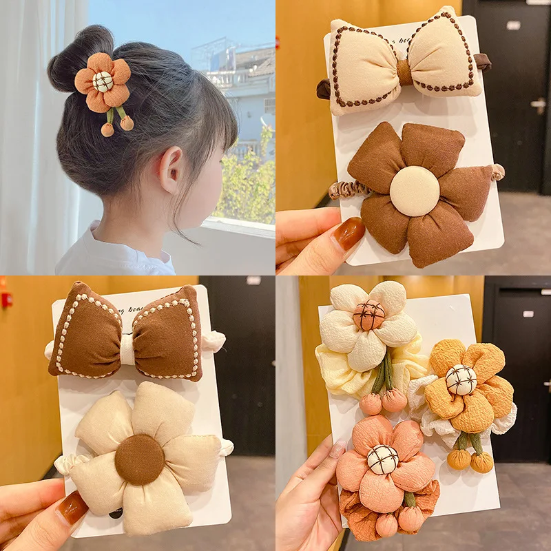 

Hair Accessories Girls Pearl Hair Clip Bands Elastiques Cheveux Colets Para Cabello Rubber Scrunchie Pack Headbands Kids Flower