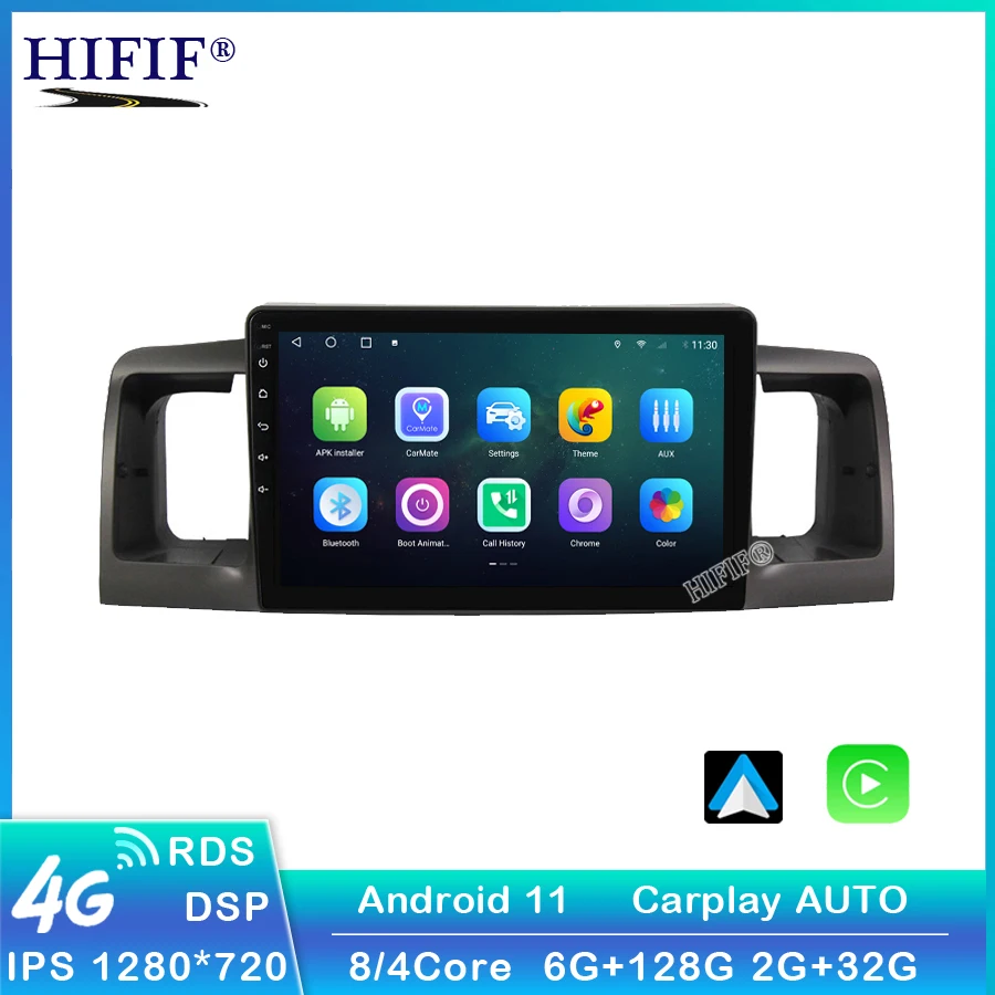 Автомагнитола 6 + 128G USB для Toyota Corolla E130 E120 2000- 2004 мультимедийный плеер навигация GPS