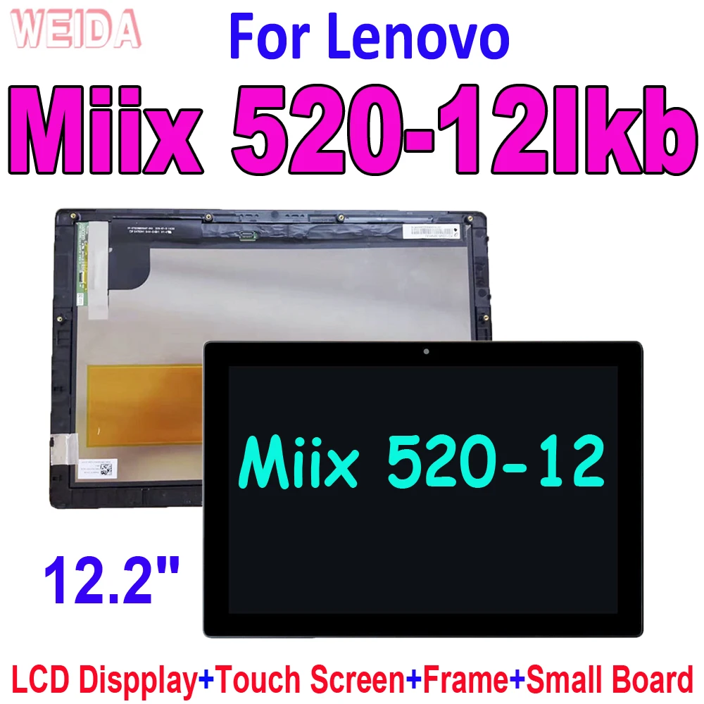 

12,2 "AAA + ЖК-дисплей для Lenovo Miix 520-12Ikb Miix520-12 Miix 520 12 ЖК-дисплей дигитайзер сенсорного экрана в сборе рамка сенсорная плата