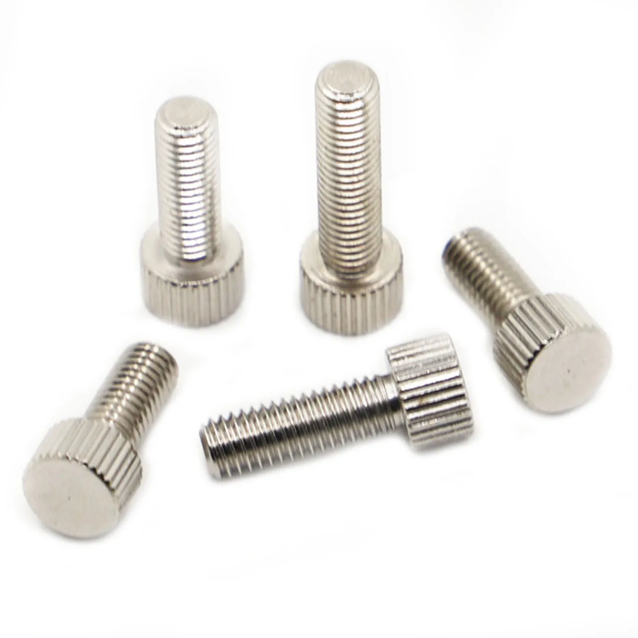 

5pcs Nickel Plated Steel Thumb Screws M3 M4 M5 M6 Plain Type Metric Knurled Head Manual Adjustment Screws