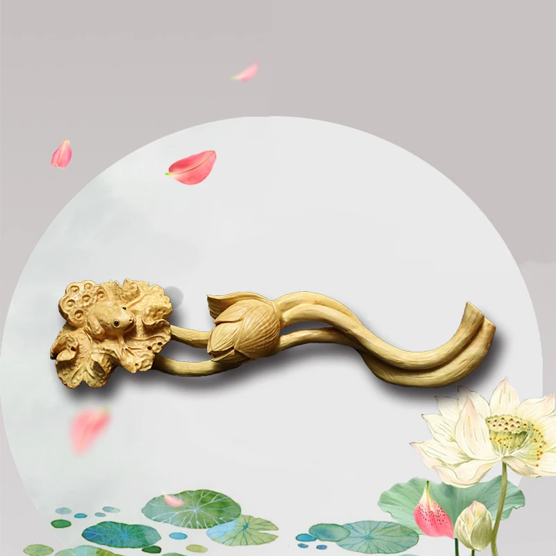 

Lotus Leaf Frog в китайском стиле, деревянное украшение для дома