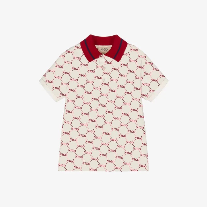 

NIGO Boys Summer Letter Print Embroidered Short Sleeve Polo Shirt #nigo37655