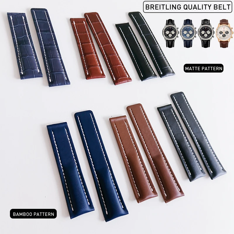 Watch Band For Breitling SUPEROCEAN AVENGER NAVITIMER Watch Accessorie Genuine Leather Men Watch Strap Watch Bracelet Belt Chain