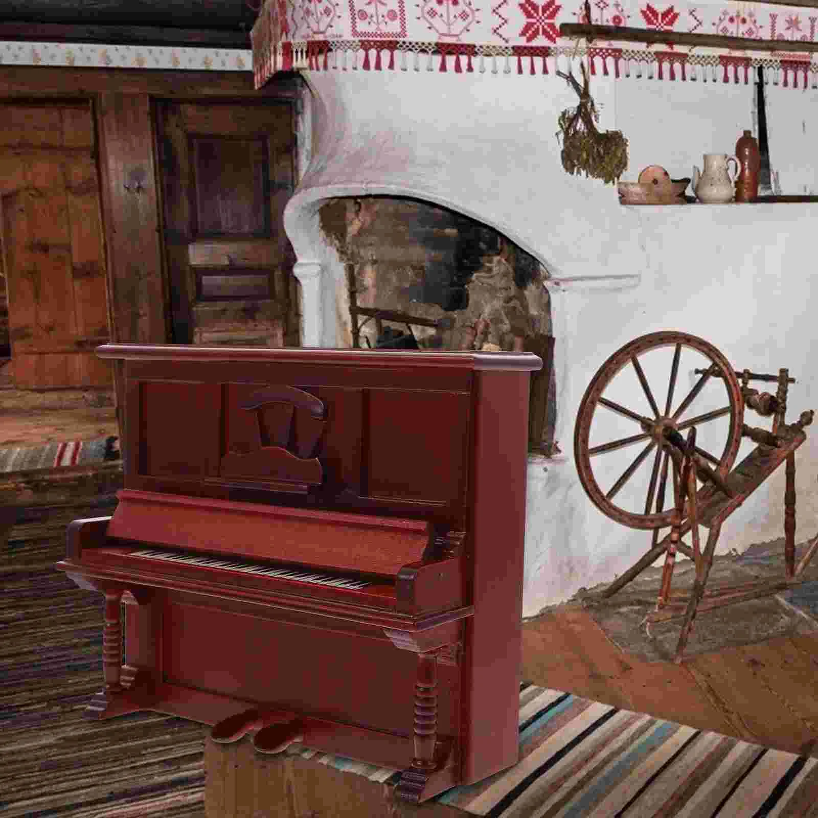 Модель фортепиано украшения декор для кукольного домика винтажные домашние
