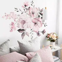 watercolor pink flowers wall stickers for kids room baby nursery wall decals pink flower for girl room home decoration decor pvc