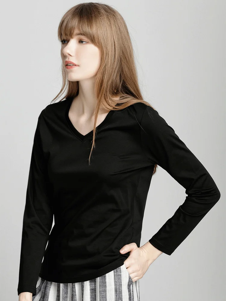 SuyaDream Женская футболка из шелка и хлопка