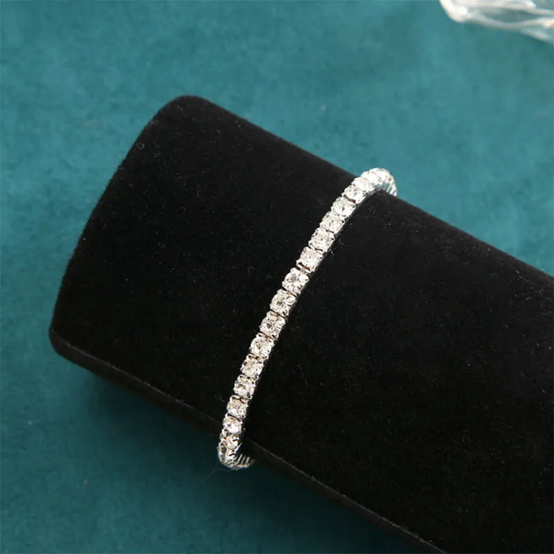 

2022 Fashion Charm Tennis Bracelet for Women Crystal Zircon Jewelry Silver Color Chain Bracelets Gift