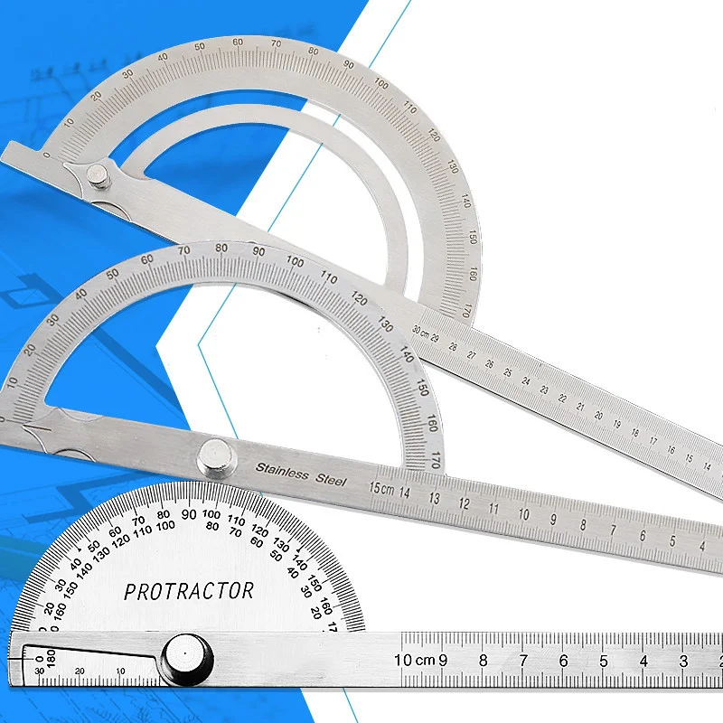 180 Degree Protractor Metal Angle Finder Goniometer Ruler Stainless Steel Woodworking Tools Rotary Measuring 100/150 |