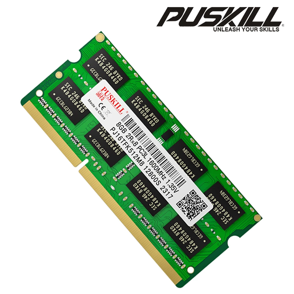 Память PUSKILL для ноутбука, DDR3L, DDR4, 8 ГБ, 4 ГБ, 16 ГБ, 32 ГБ, 1600 МГц, 2400 МГц, 2666 МГц, 3200 МГц