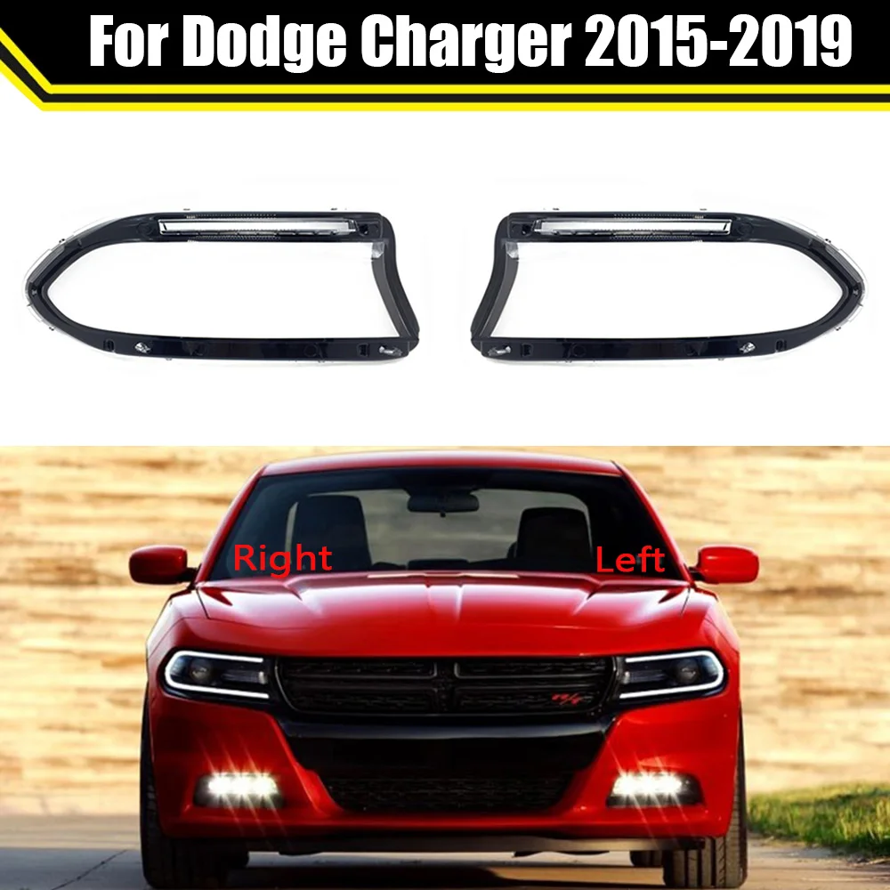 Car Headlight Shell For Dodge Charger 2015 2016 2017 2018 2019 Lamp Shade Transparent Masks Lampshade Glass Headlamp Lens Cover