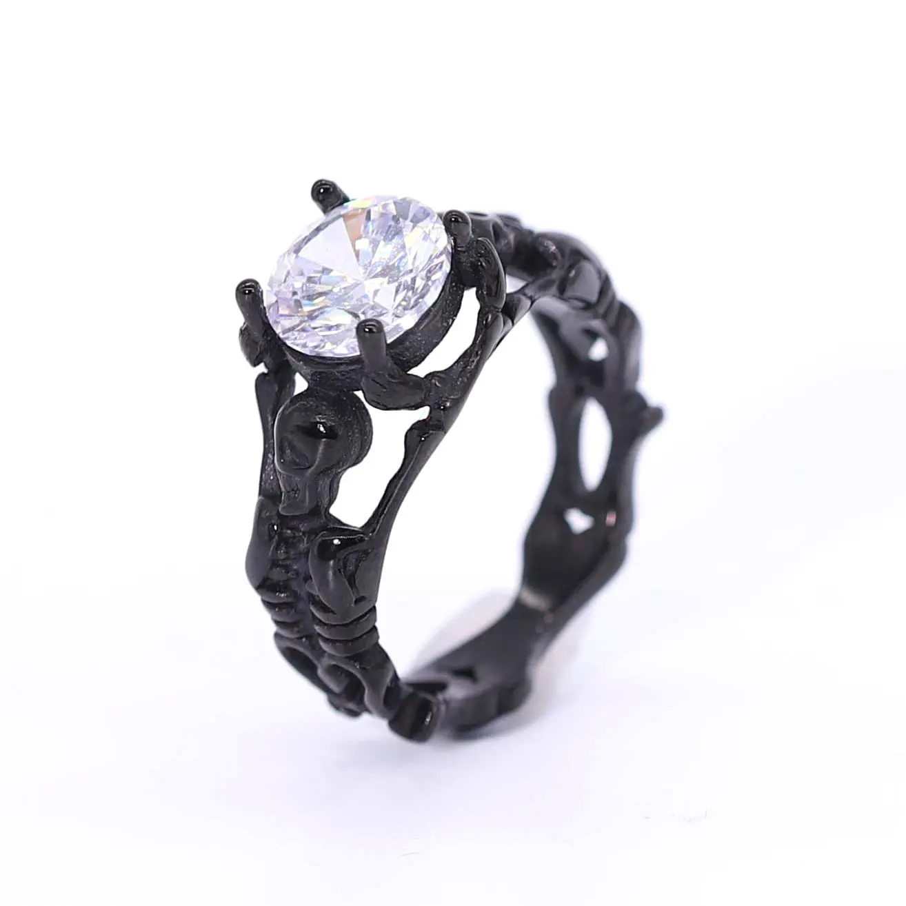 

European And American Retro Fashion Anime Snow White Ring Zircon Stainless Steel Ring Women Ring