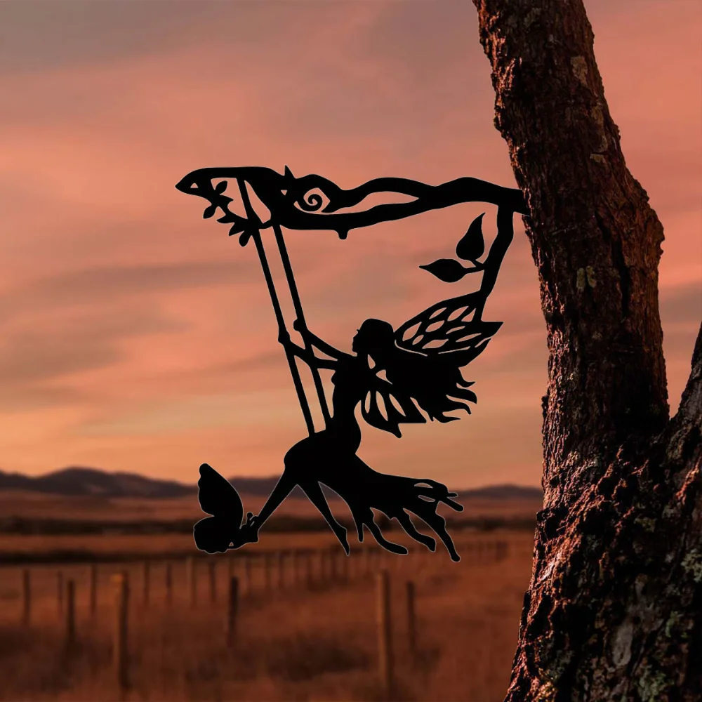 Очаровательное Украшение Эльф-на-покрытие Металлическое Настенное Искусство И