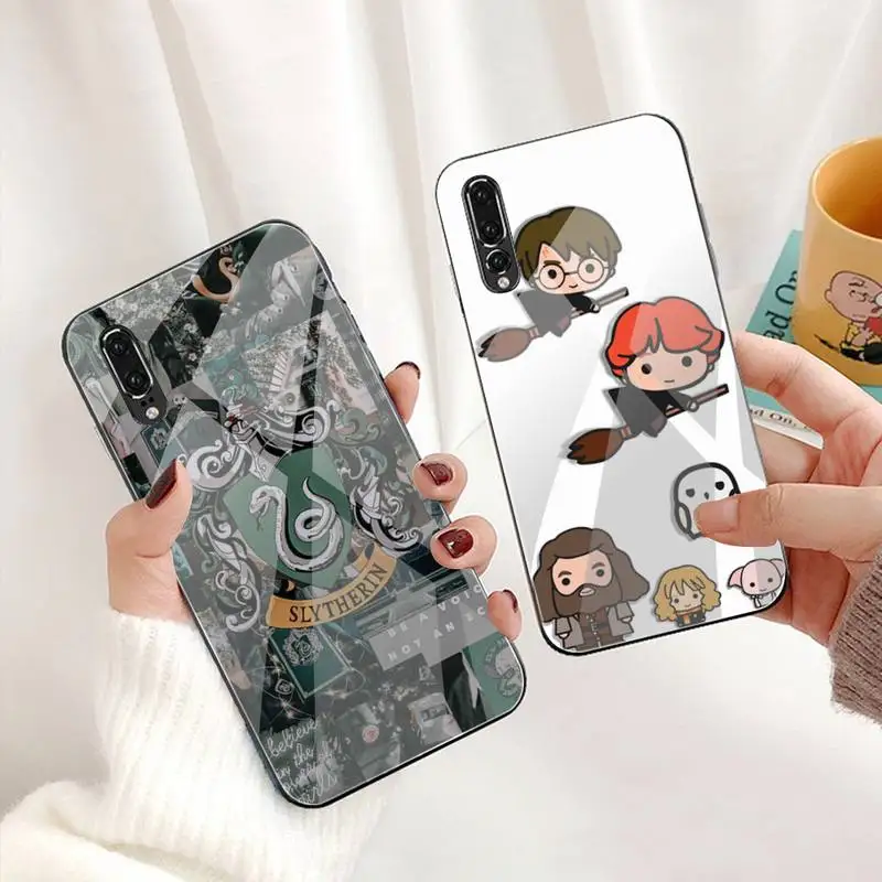 

Cartoon Movie Harrie Potter Phone Case Tempered Glass For Huawei P30 P20 P10 lite honor 7A 8X 9 10 mate 20 Pro
