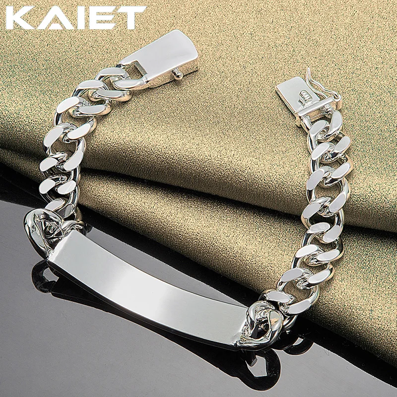 

KAIET Fashion Silver Color Smooth Brand Bracelet Wedding Party Charm Men Accessories 10mm Side Chain For Women Jewelry